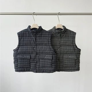 plaid down vest