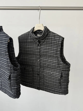 plaid down vest