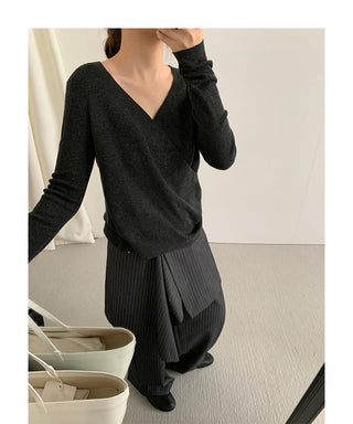 lace-up v-neck sweater