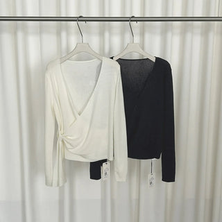 lace-up v-neck sweater