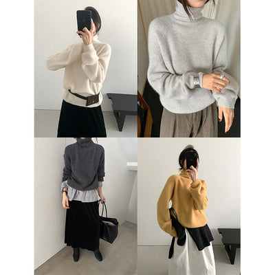 high collar knitwear