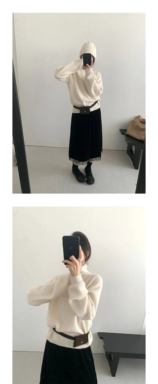 high collar knitwear