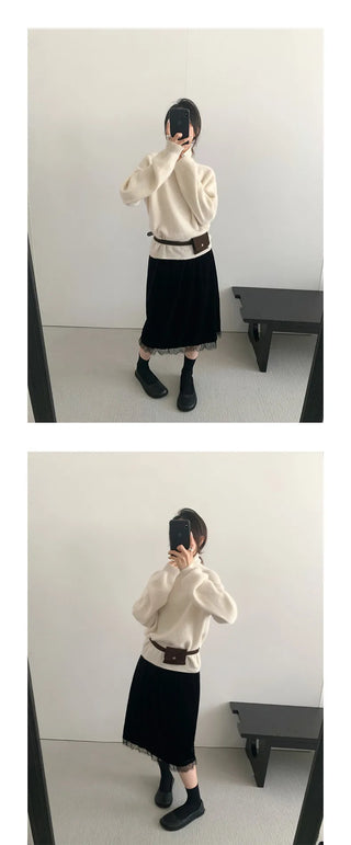 high collar knitwear