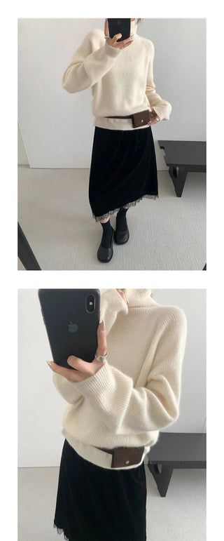 high collar knitwear