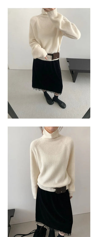 high collar knitwear