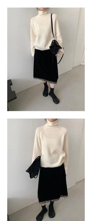 high collar knitwear