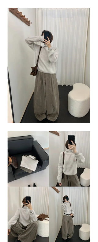 high collar knitwear