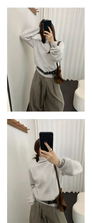 high collar knitwear