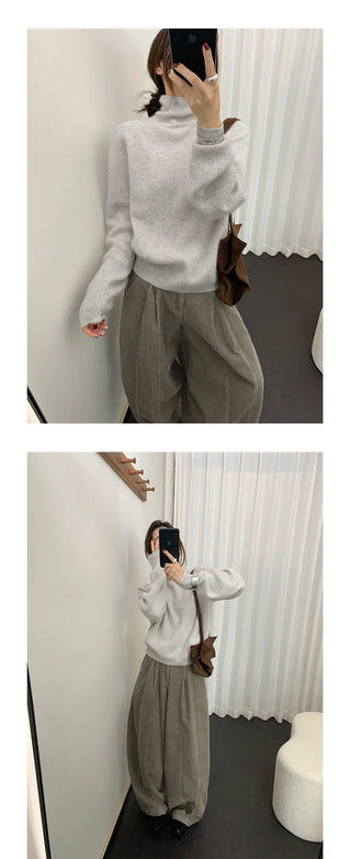 high collar knitwear