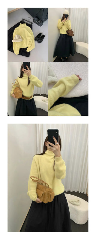 high collar knitwear