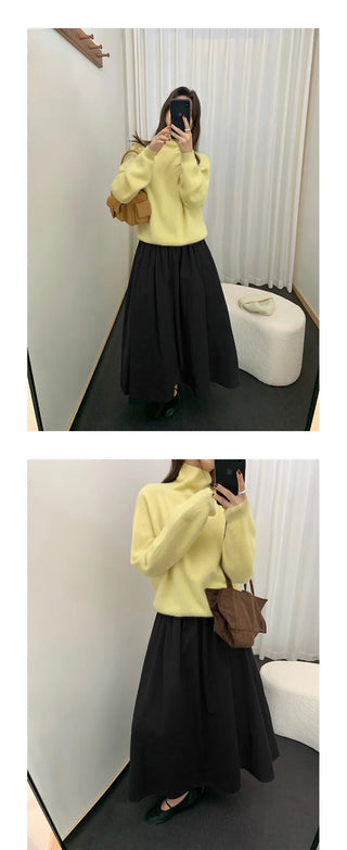 high collar knitwear