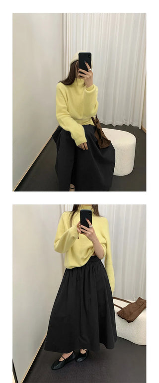 high collar knitwear