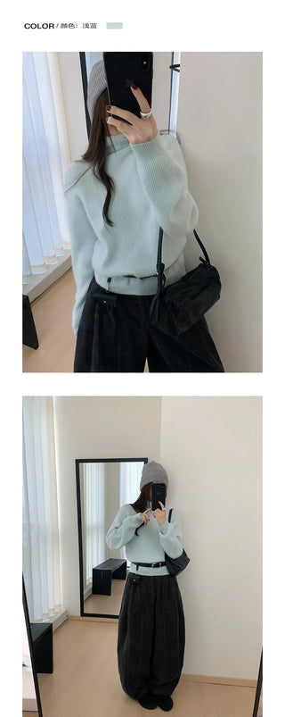 high collar knitwear