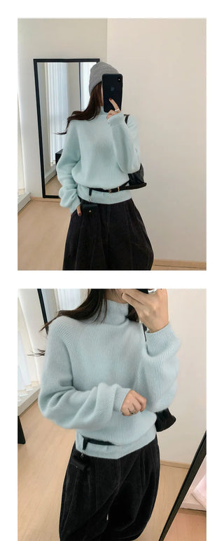 high collar knitwear