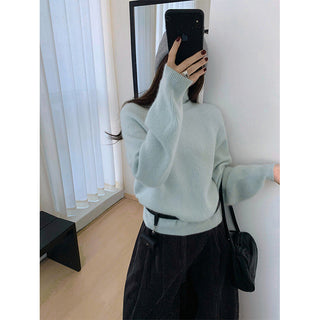 high collar knitwear