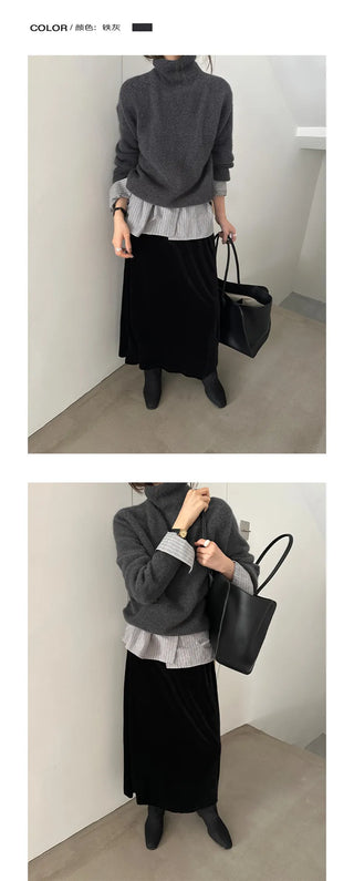 high collar knitwear