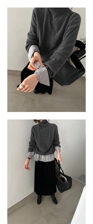 high collar knitwear