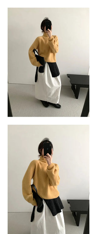 high collar knitwear