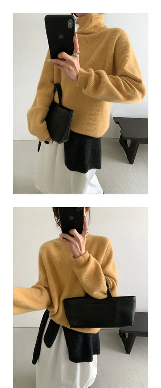 high collar knitwear