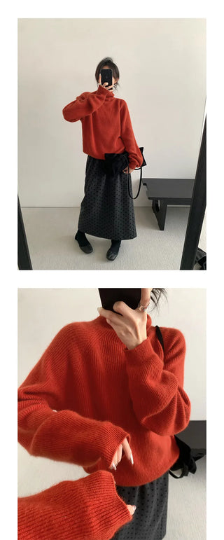 high collar knitwear