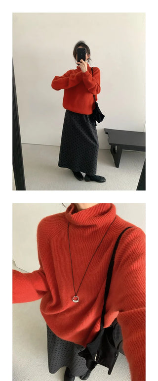 high collar knitwear
