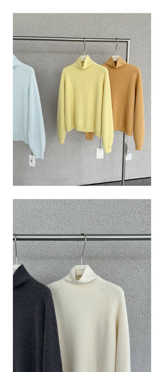 high collar knitwear