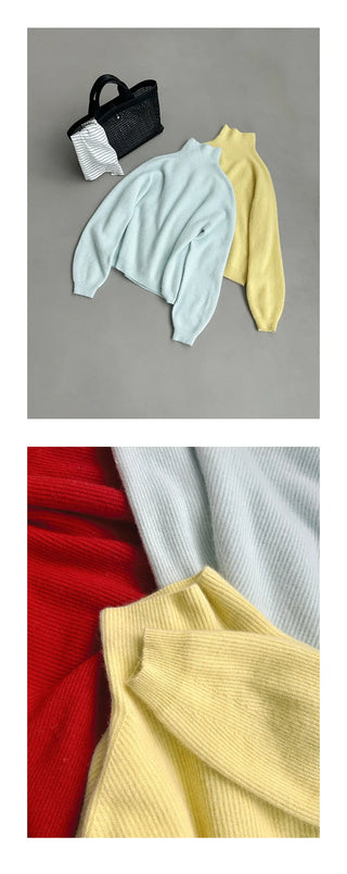 high collar knitwear