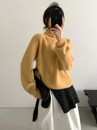 high collar knitwear