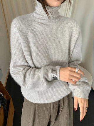 high collar knitwear