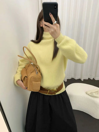 high collar knitwear