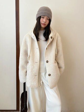 hooded fur coat