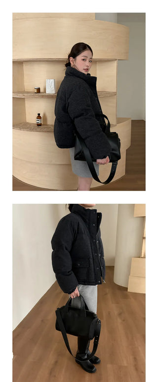 woolen down coat