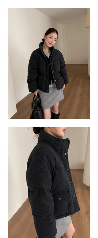 woolen down coat