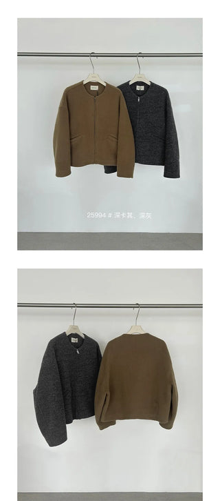woolen zipper coat