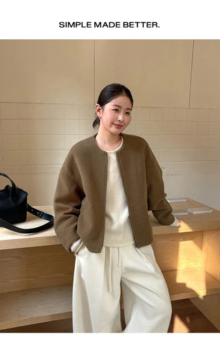 woolen zipper coat