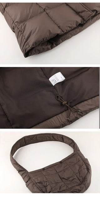 satchel down coat