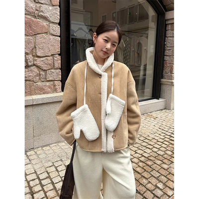 suede fur coat