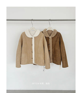 suede fur coat