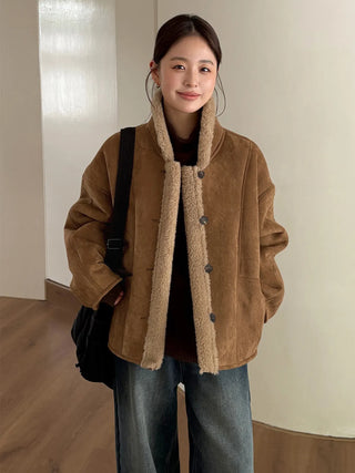 suede fur coat