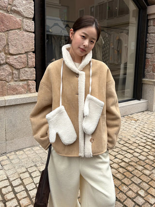 suede fur coat
