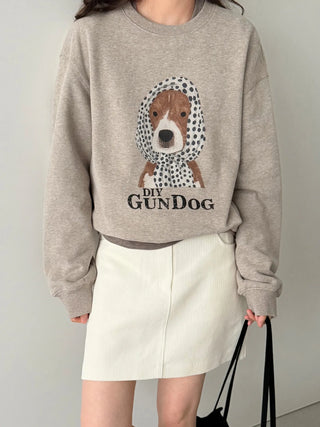 puppy print sweater