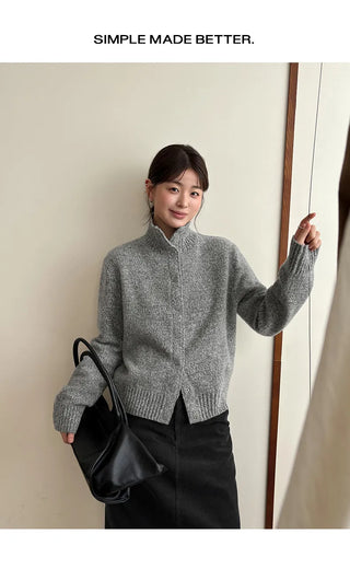 turtleneck knit cardigan