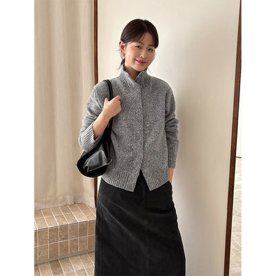 turtleneck knit cardigan