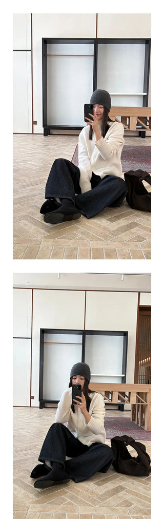 turtleneck knit cardigan