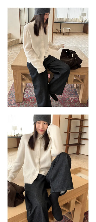 turtleneck knit cardigan