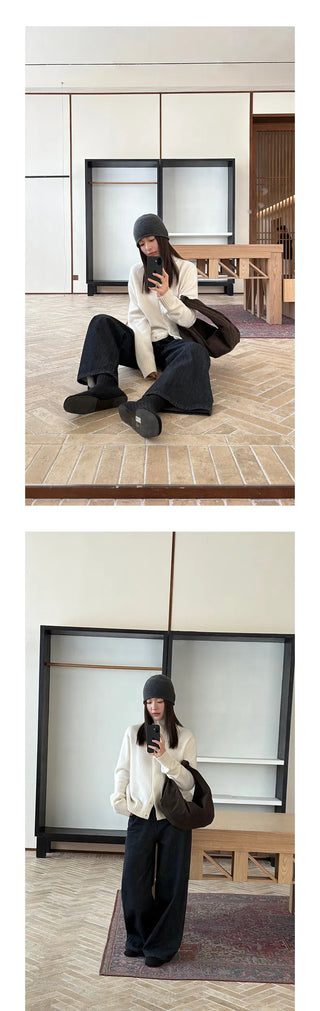 turtleneck knit cardigan