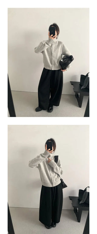 turtleneck knit cardigan