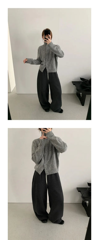 turtleneck knit cardigan