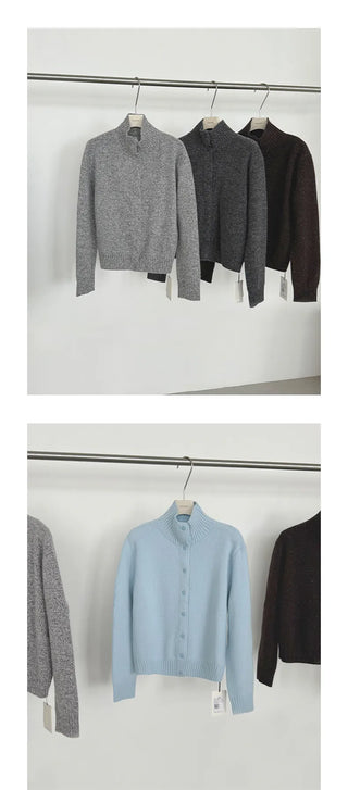 turtleneck knit cardigan