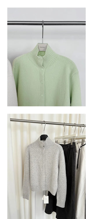 turtleneck knit cardigan